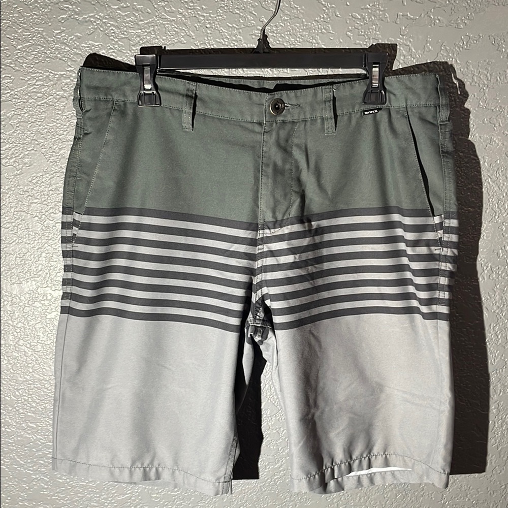 Striped Gray and Green Shorts